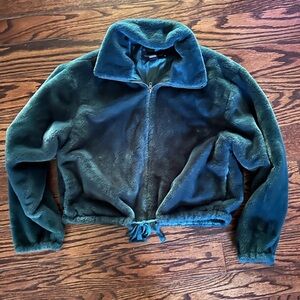 Victoria’s Secret Green Faux Fur Zip-Up Jacket